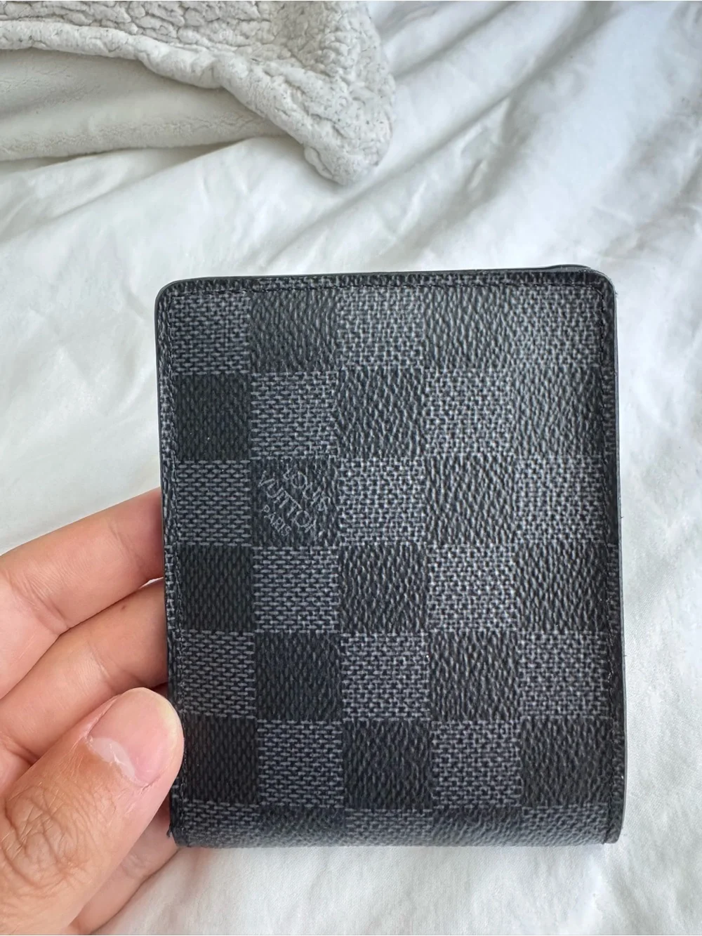 Louis Vuitton Black Damier Graphite Bi-Fold Wallet with Box